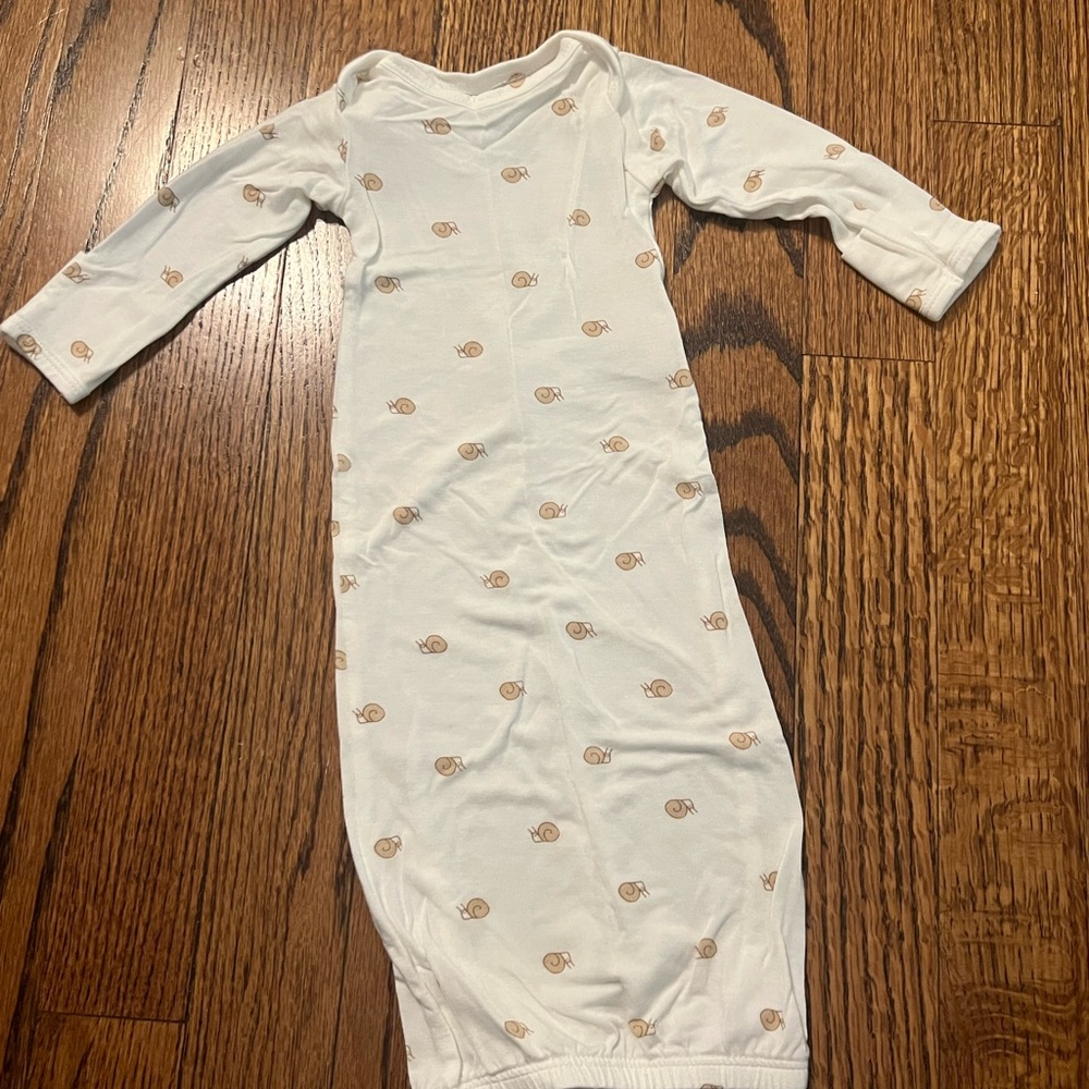 White Snail and Striped Print Kids Pajamas